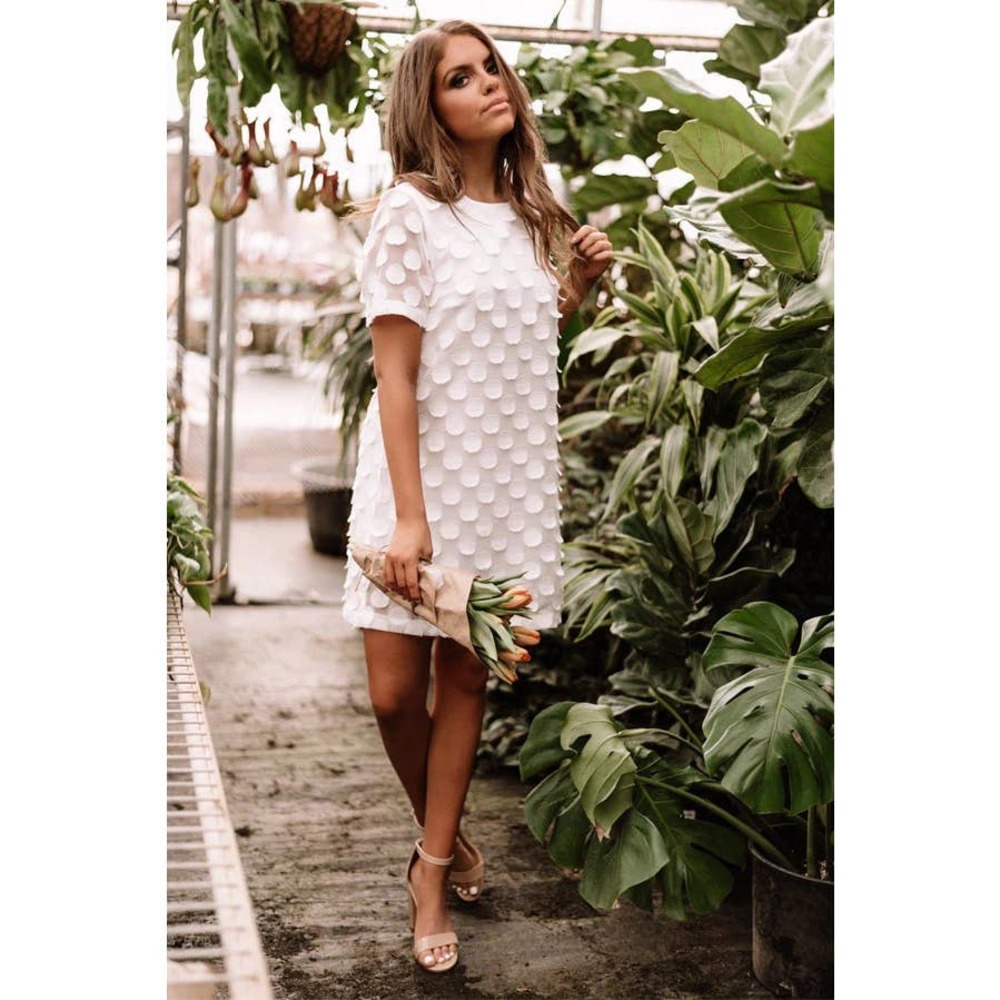 WOMENS WHITE POLKA DOT ENTRO (boutique) DRESS - S